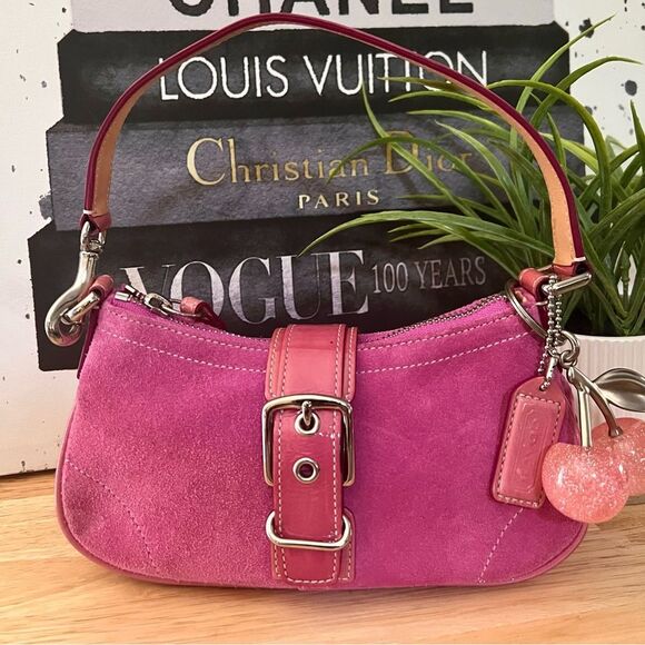 COACH Vintage Hampton Demi Pink 2Tone Suede/Patent Leather RARE & HTF - Picture 16 of 16